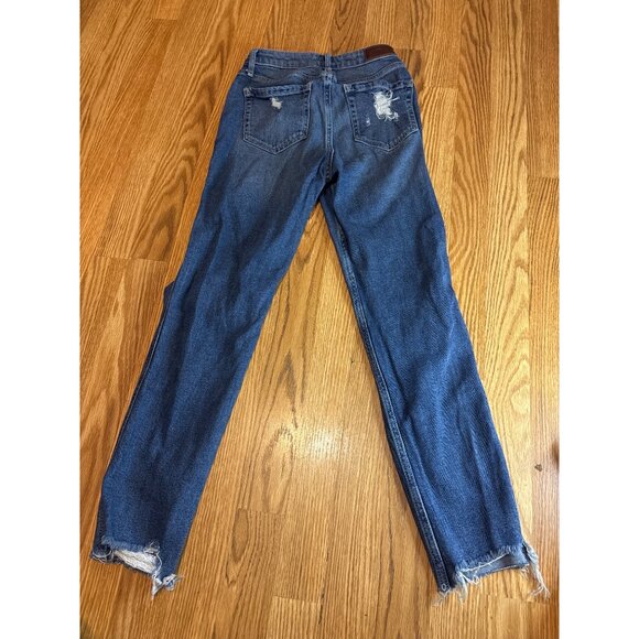 Hollister Curvy High-Rise Mom Jeans Distressed Dark Wash W24 L27 Denim - Picture 8 of 10